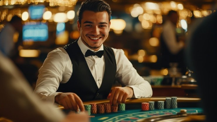 Gaple Online table interface showing tile layout and dealer controls